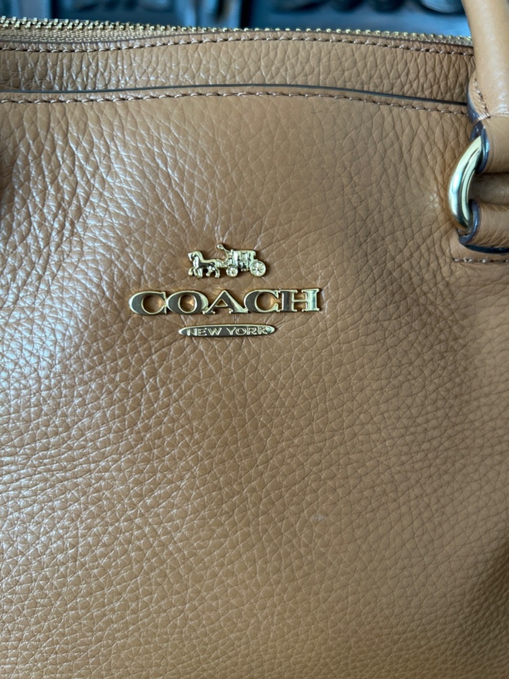 COACH Mia Pebbled Leather Satchel with Gold Hardware and Detachable Strap - Picture 8 of 16